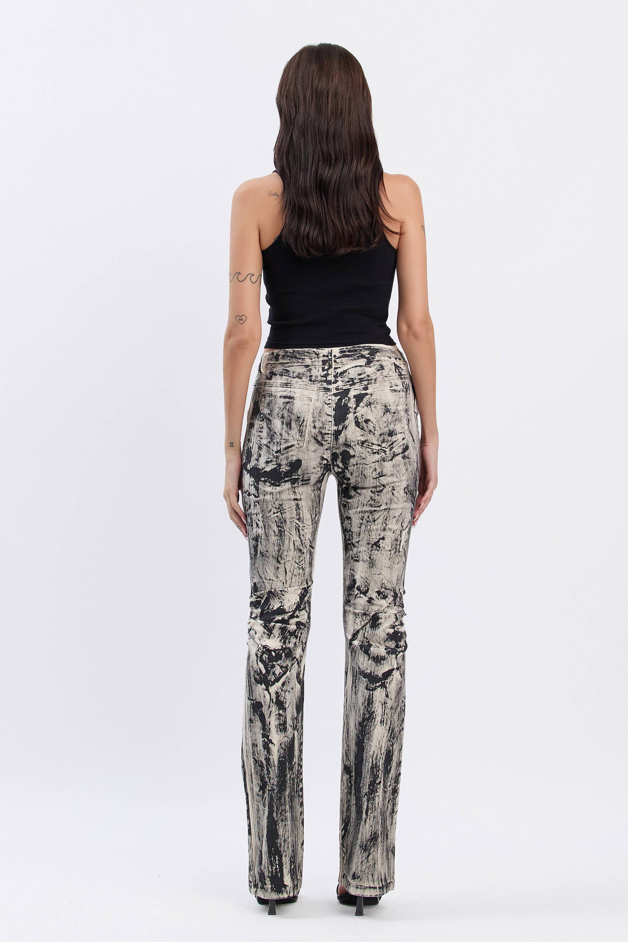 Wren Washed effect ruched pants w/ asymmetrical button