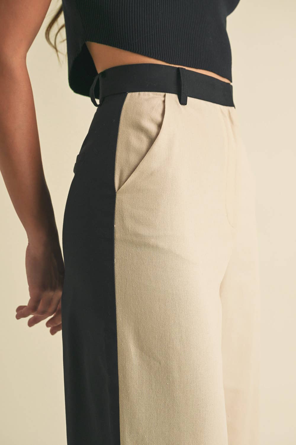 Valentina Linen Color Block Trouser