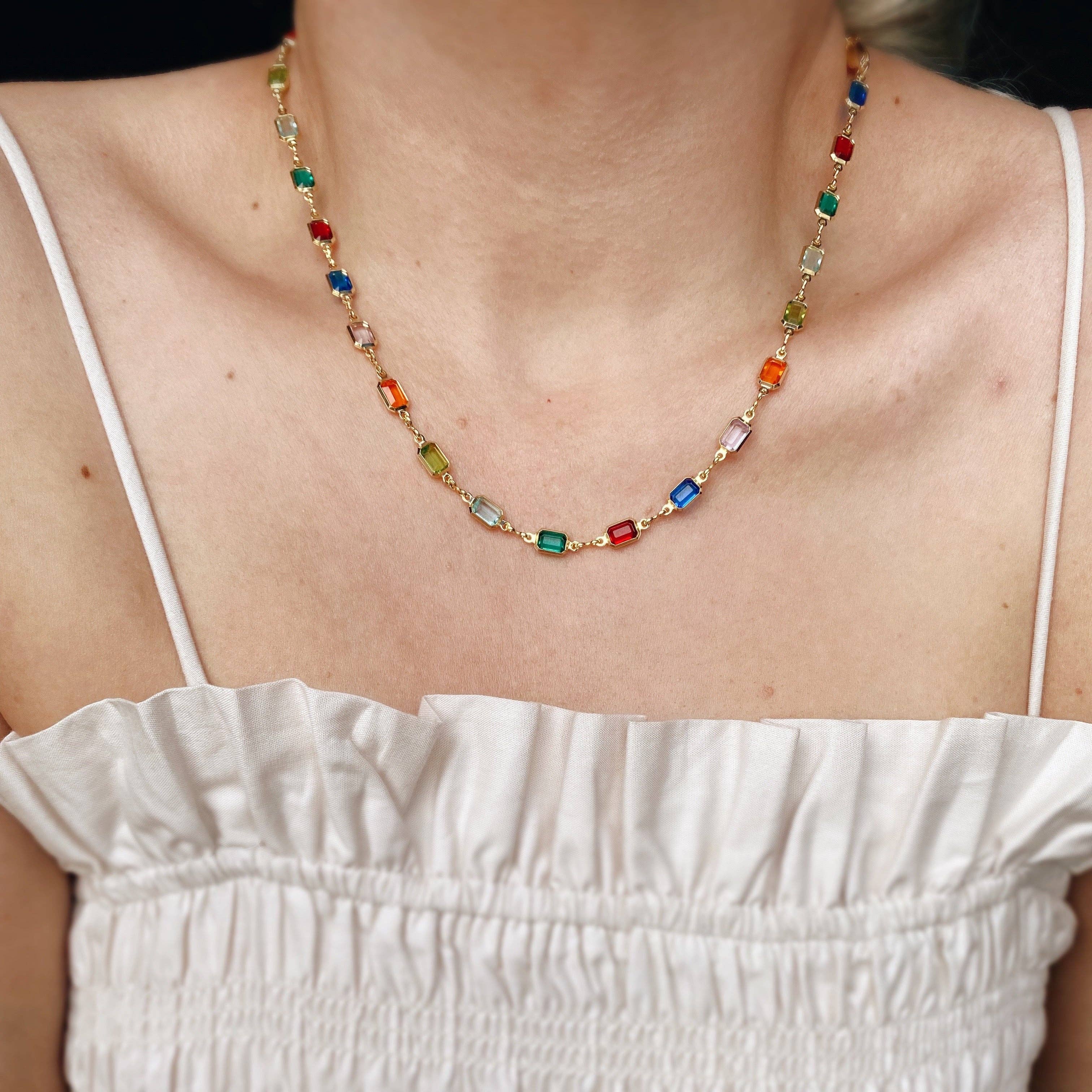 18k Gold Filled Multicolor Necklace