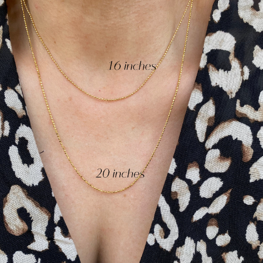 18k Gold Filled 1.0mm Ball Chain Diamond Cut