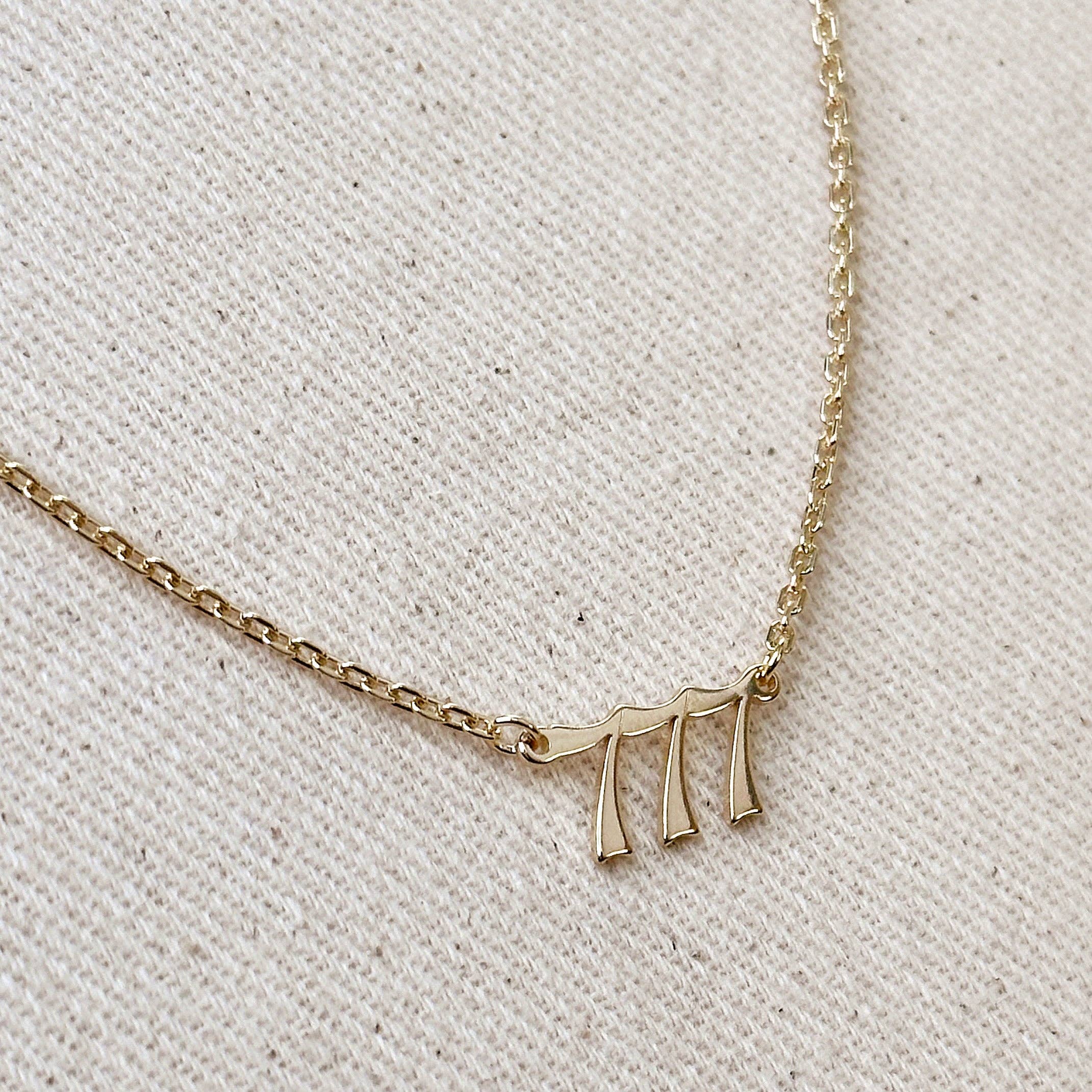 18k Gold Filled Angel Number Necklace