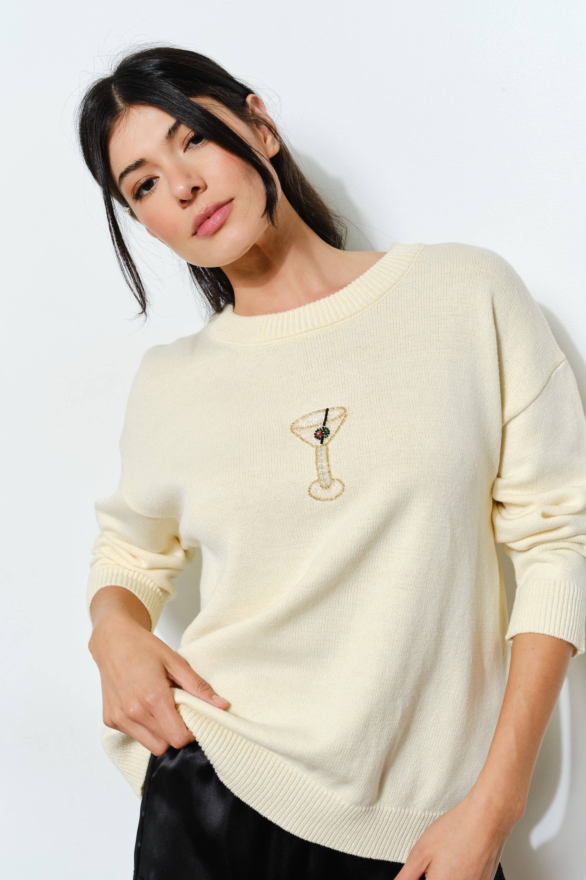 SORA MARTINI BEAD SWEATER