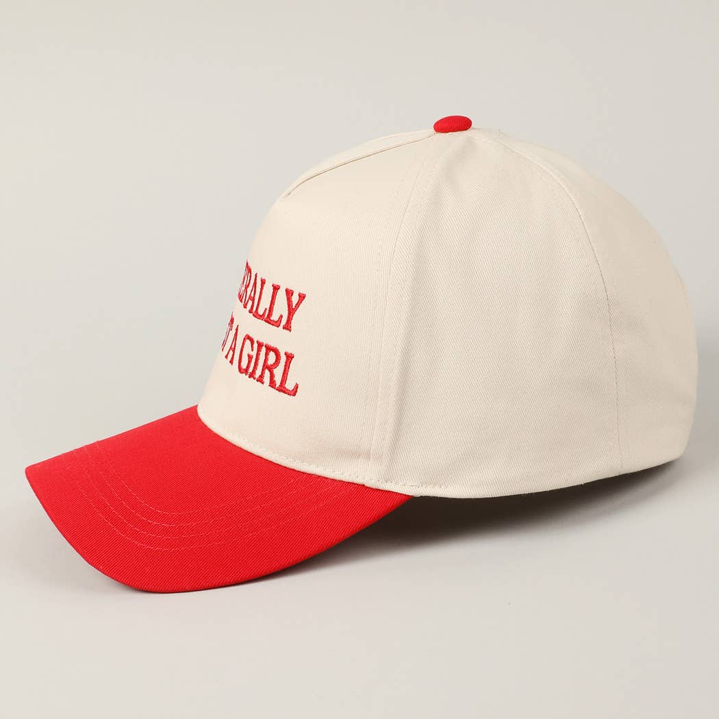 Literally Just A Girl Embroidery Two Tone Trucker Hat