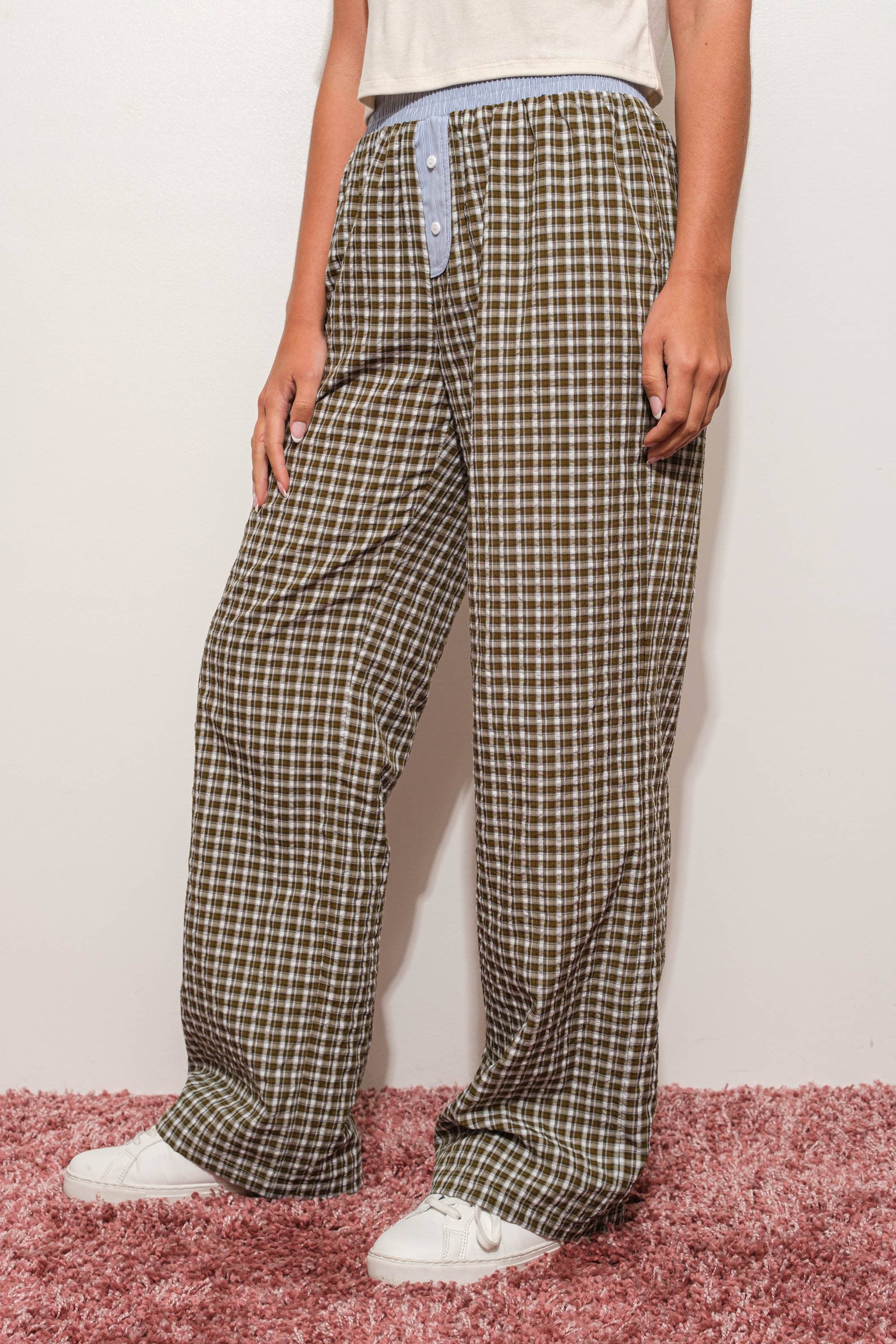 Kinta CONTRAST PLAID PANTS