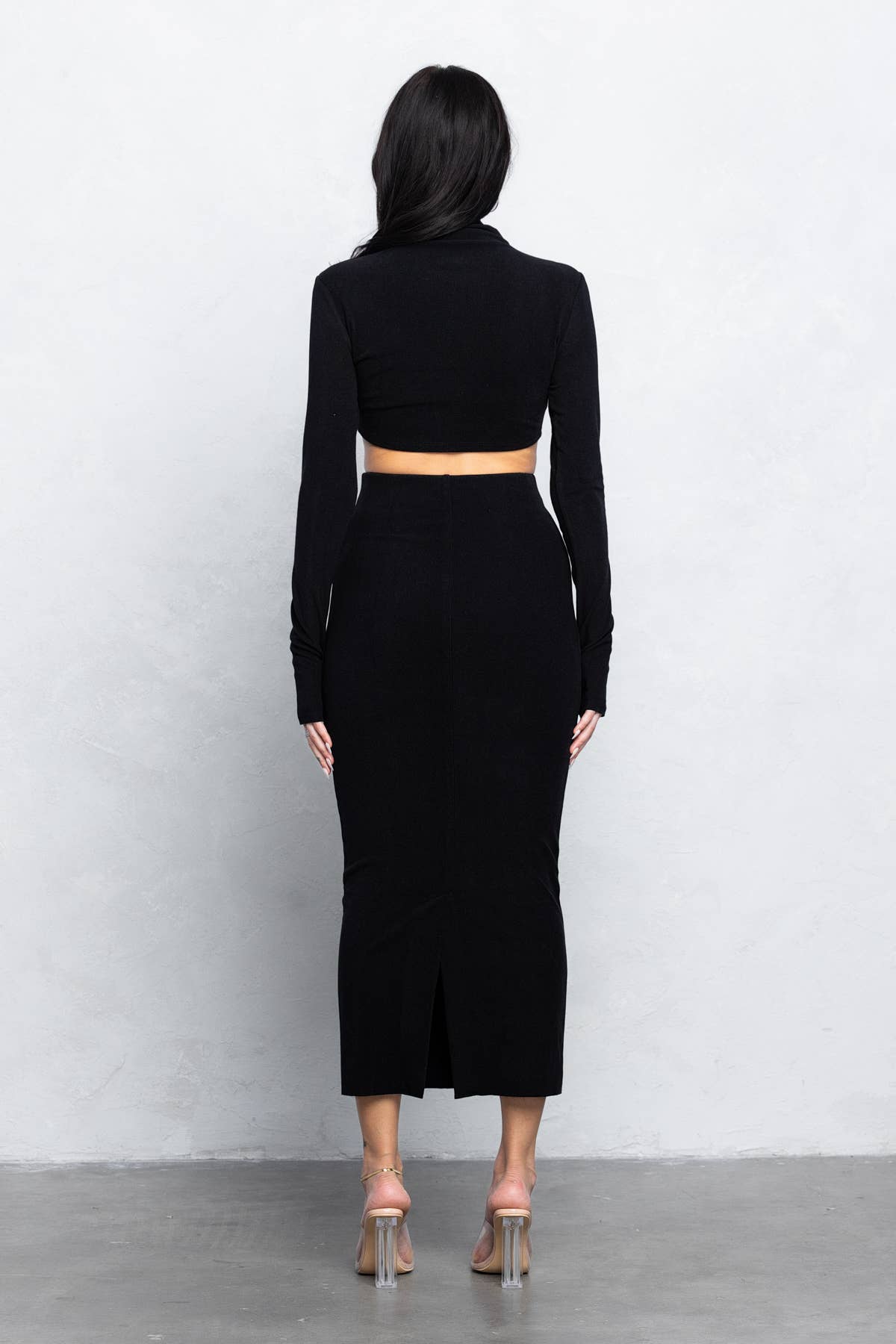 Ultra soft double side jersey top & maxi skirt set