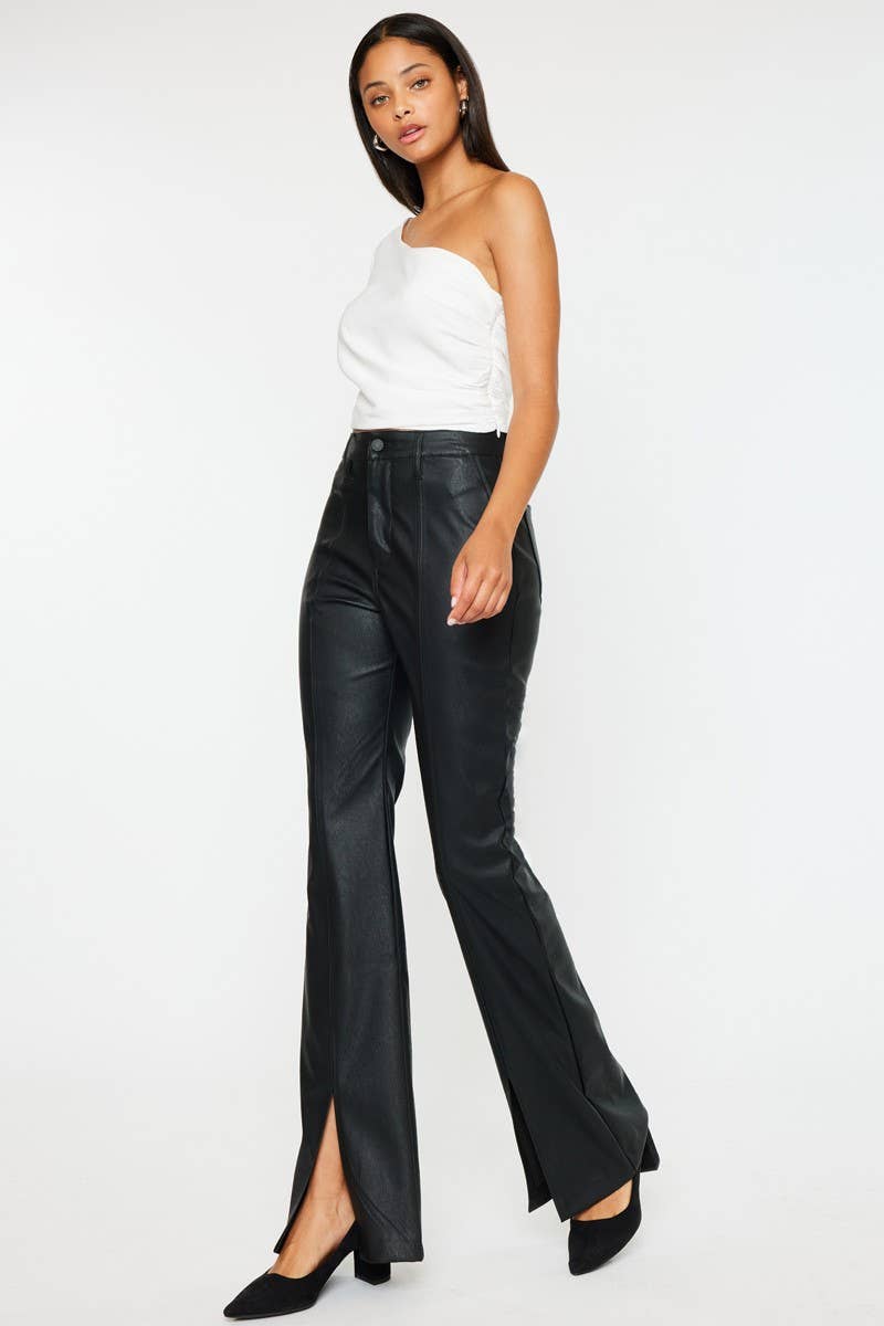 Nima VEGAN LEATHER BOOTCUT PANTS