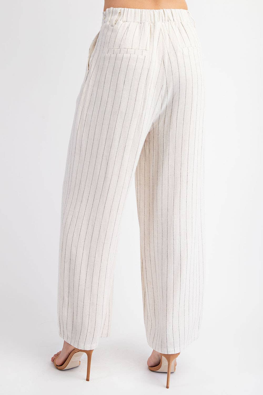 Kennedy STRIPED LINEN WOVEN TROUSERS WITH FULL LINING