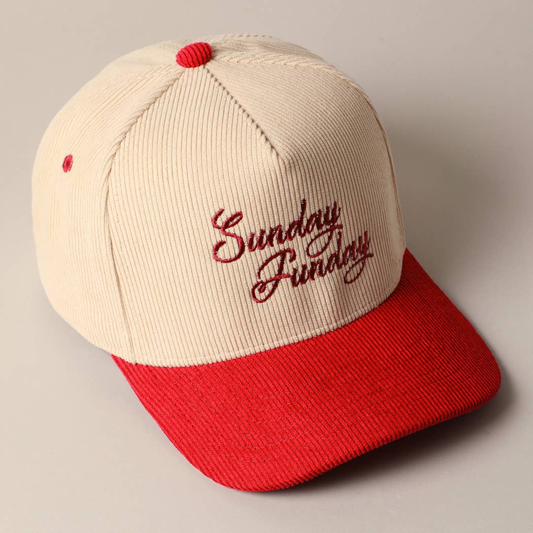 Sunday Funday Corduroy Trucker Baseball Cap