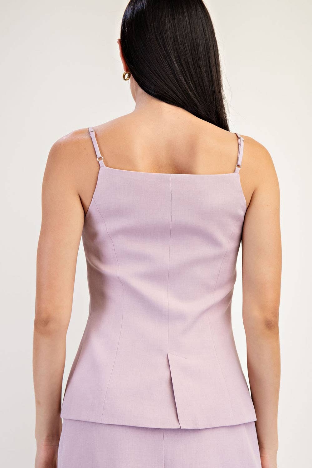 TAILORED HIGH SQUARE NECKLINE WOVEN VEST