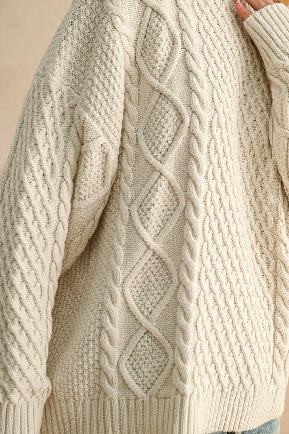 Blake ROUND NECK CABLE KNITTED TOP