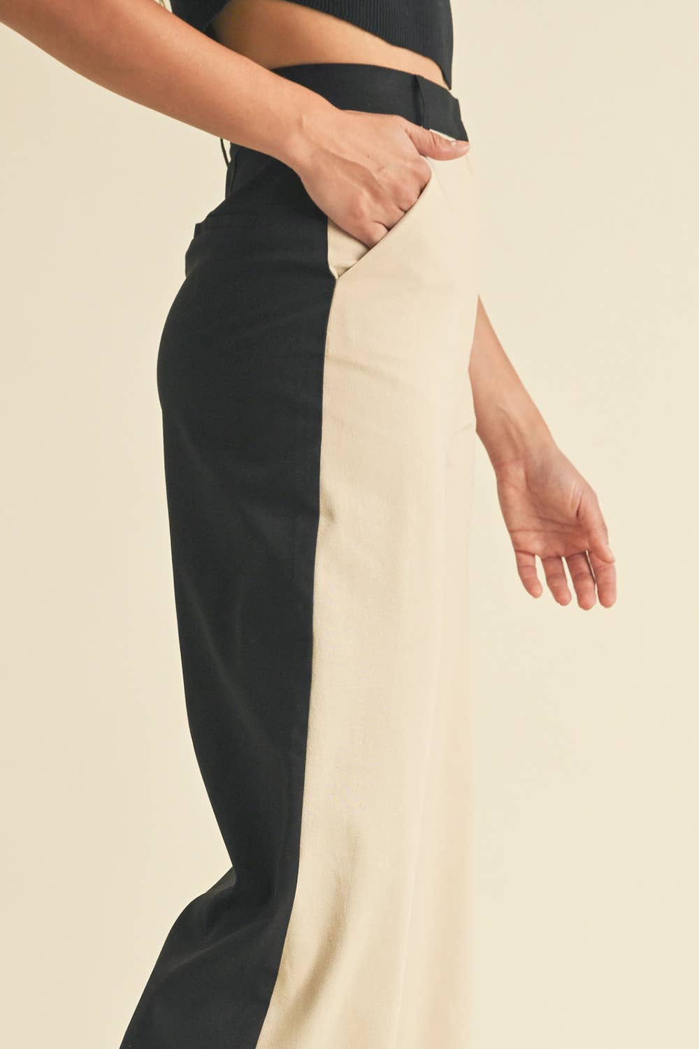 Valentina Linen Color Block Trouser