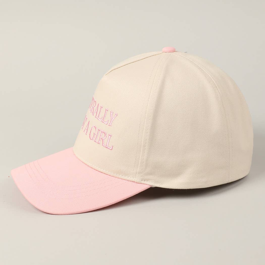 Literally Just A Girl Embroidery Two Tone Trucker Hat