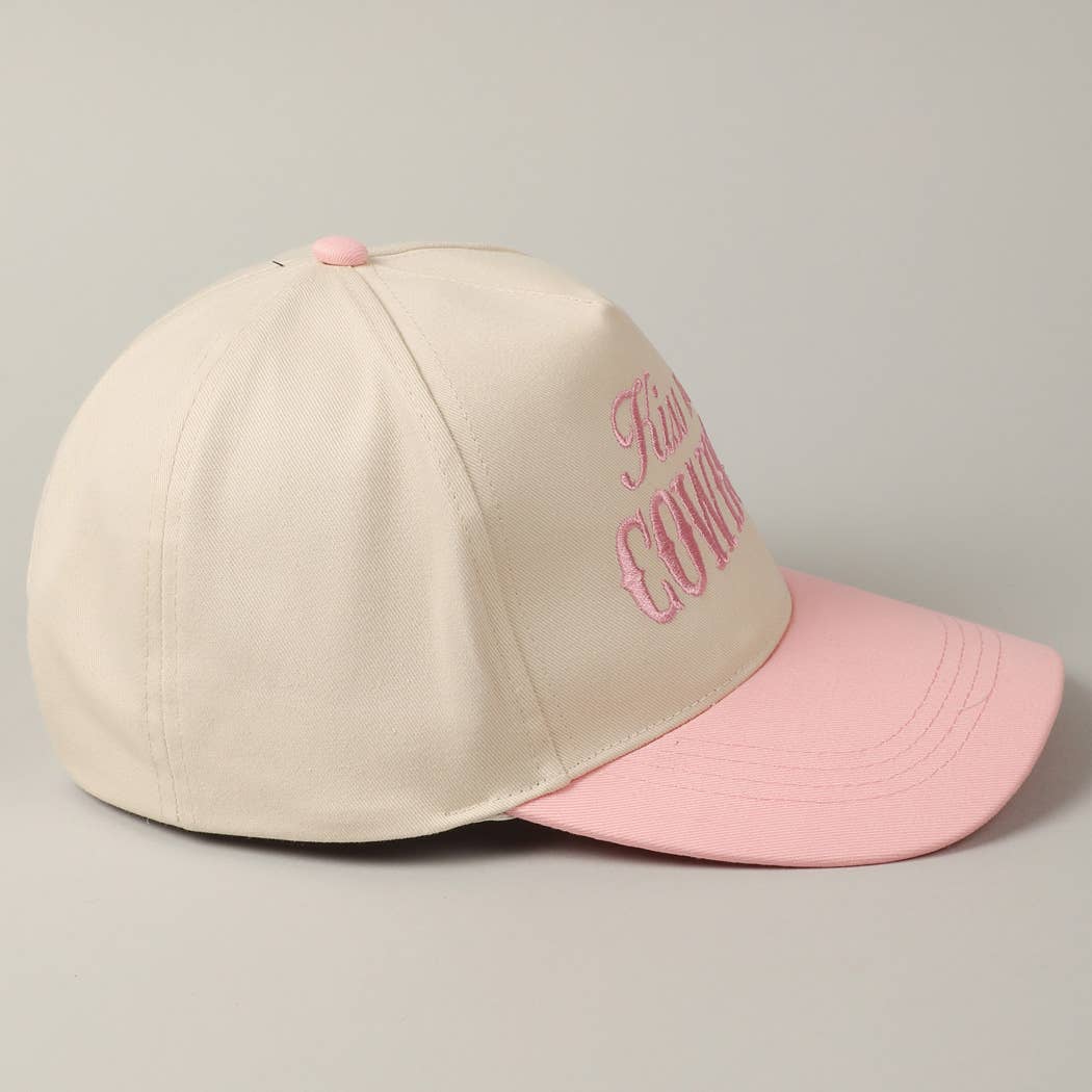Kiss Me Cowboy Embroidery Two-Tone Cap