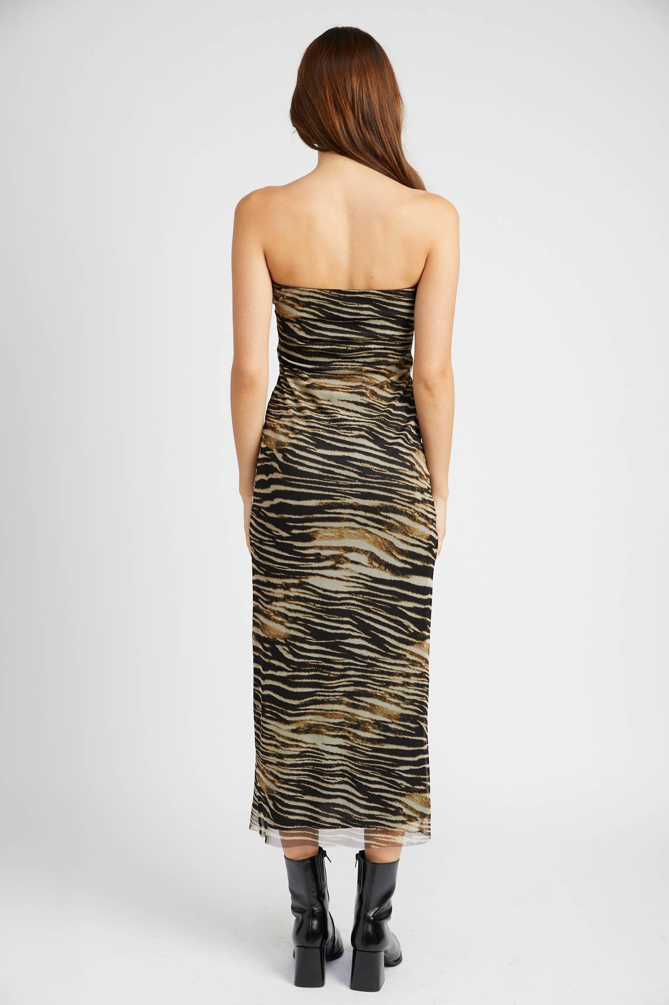 Nico STRAPLESS CAMO MAXI DRESS