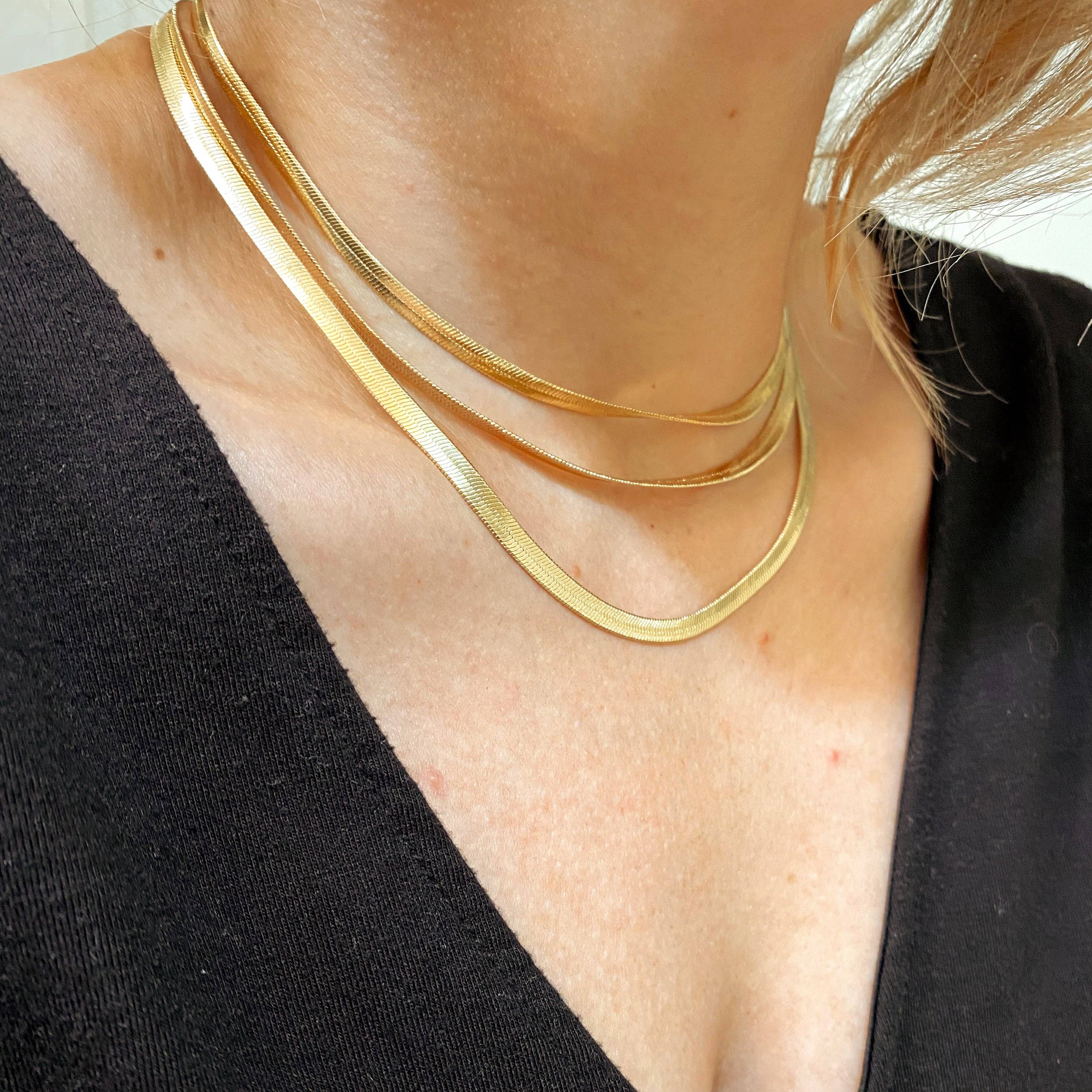 18k Gold Filled 4.0mm Thickness Herringbone Chain