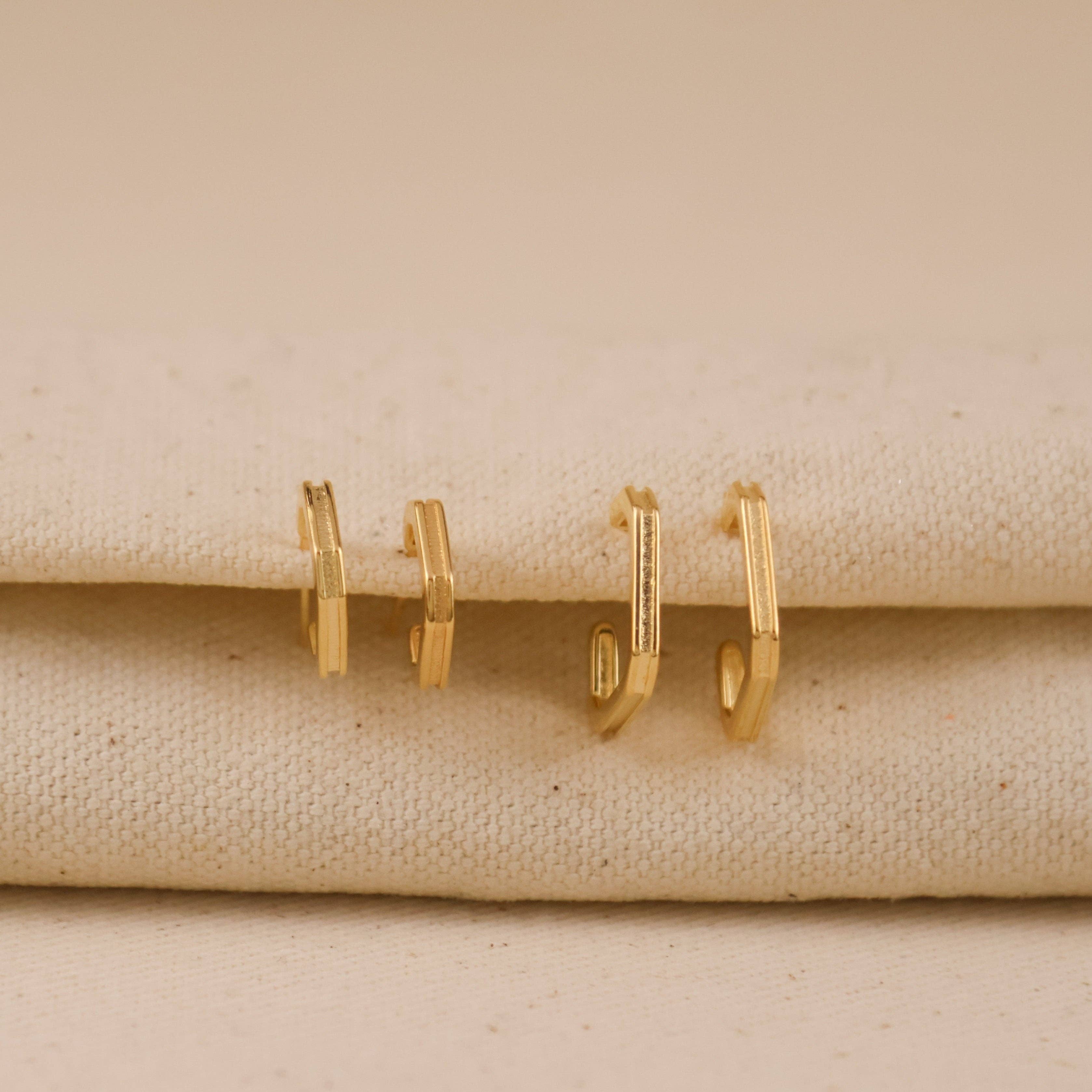 18k Gold Filled Square C-Hoop Earrings