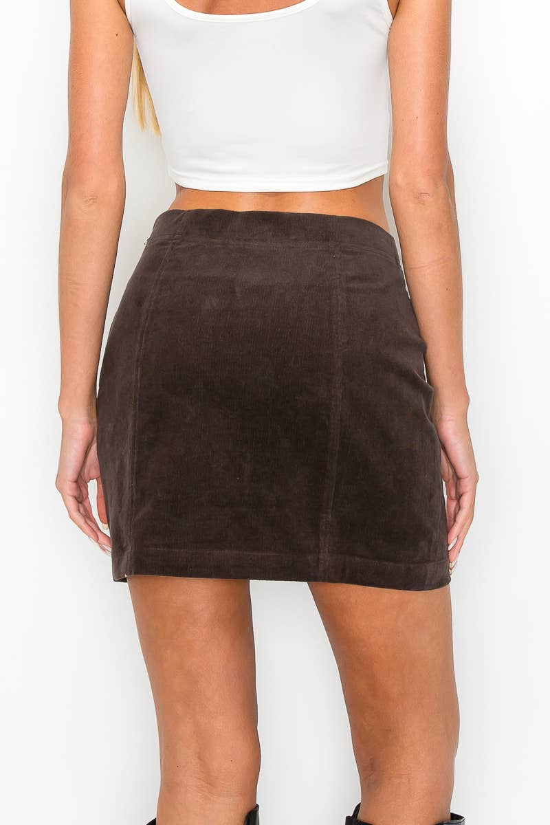 Corduroy mini skirt