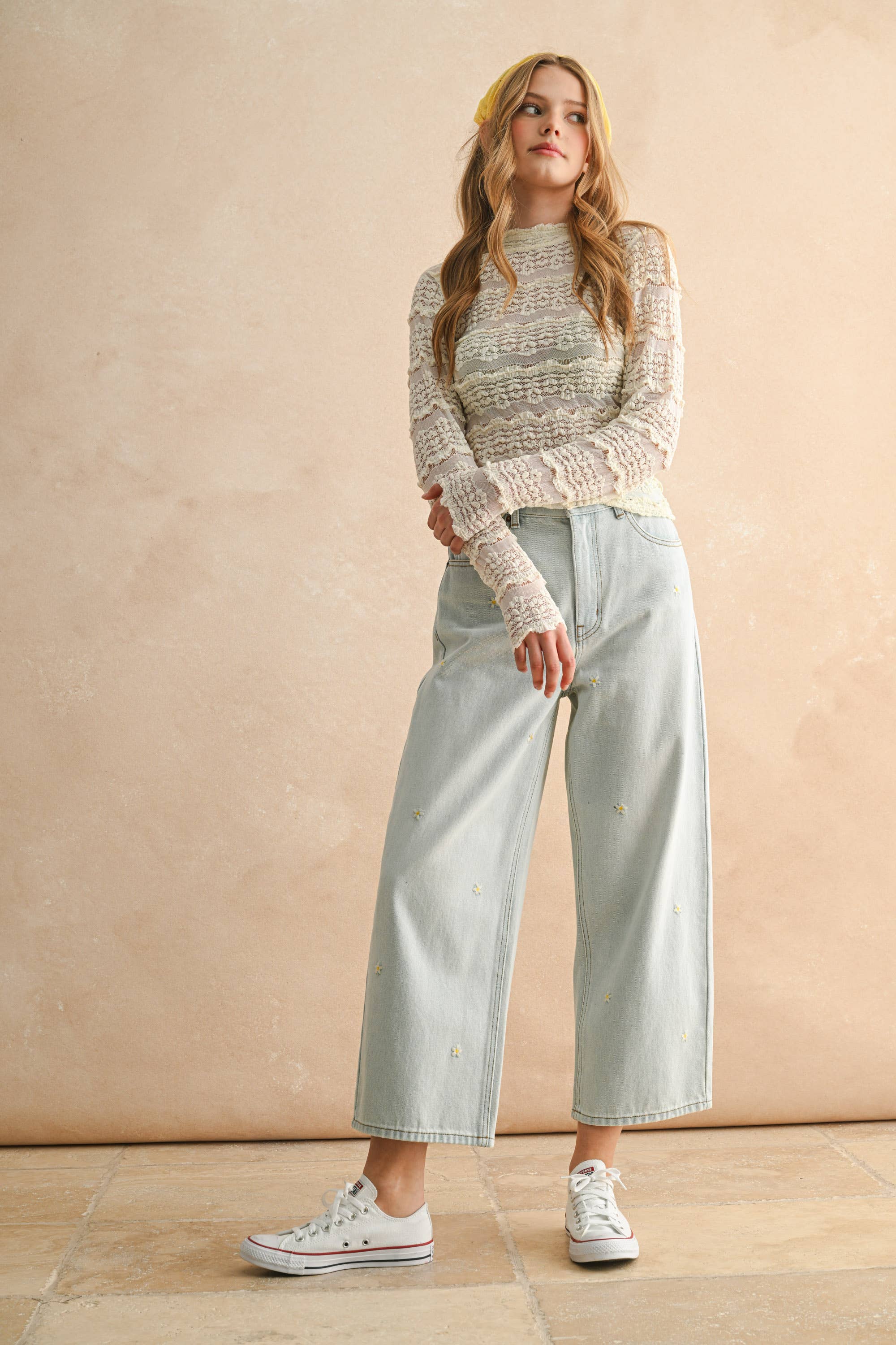 Brooks FLOWER EMBROIDERY PANTS