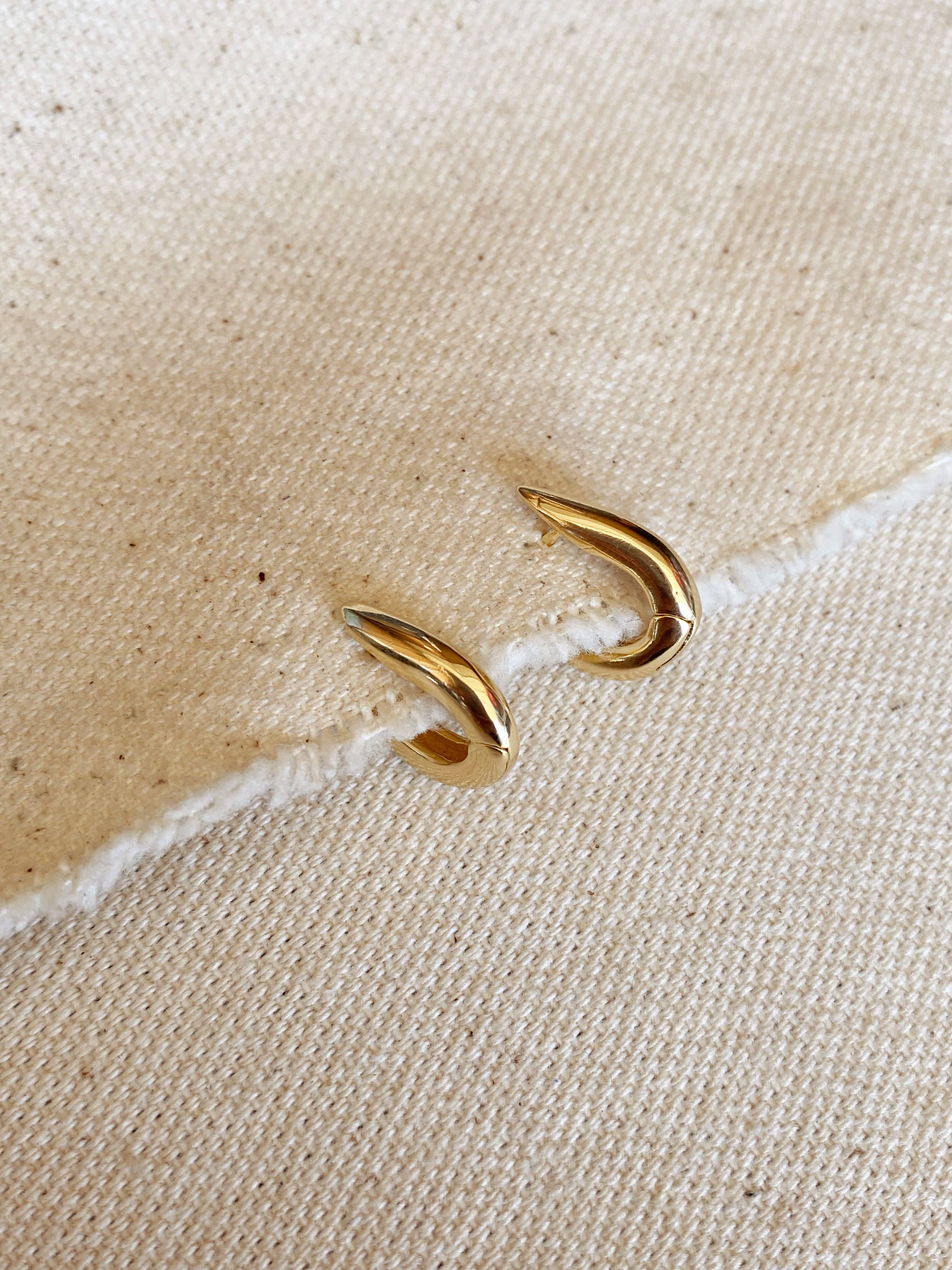 18k Gold Filled U Shaped Hoop Earrings