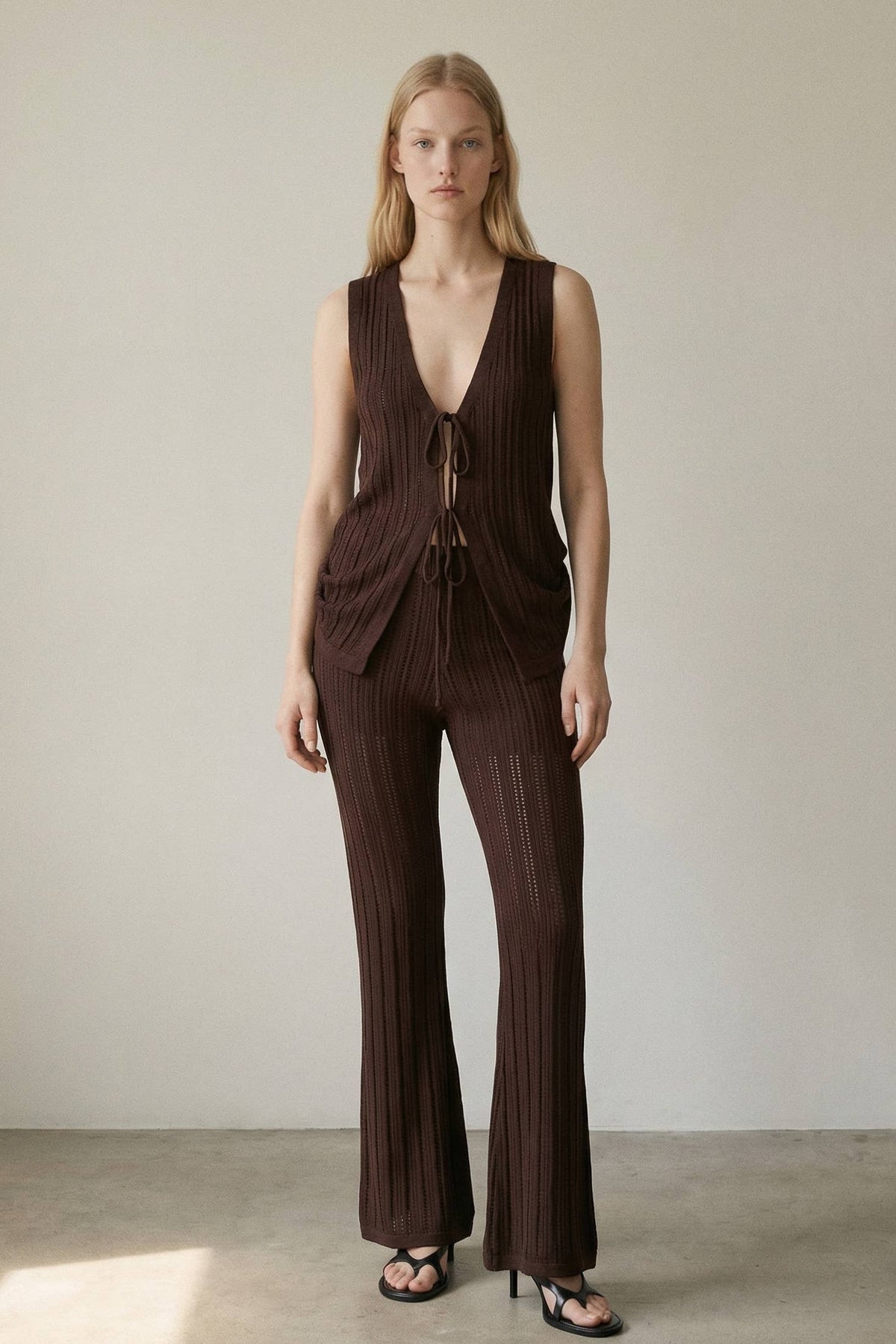 Elliana Tie Front Knit Vest Top