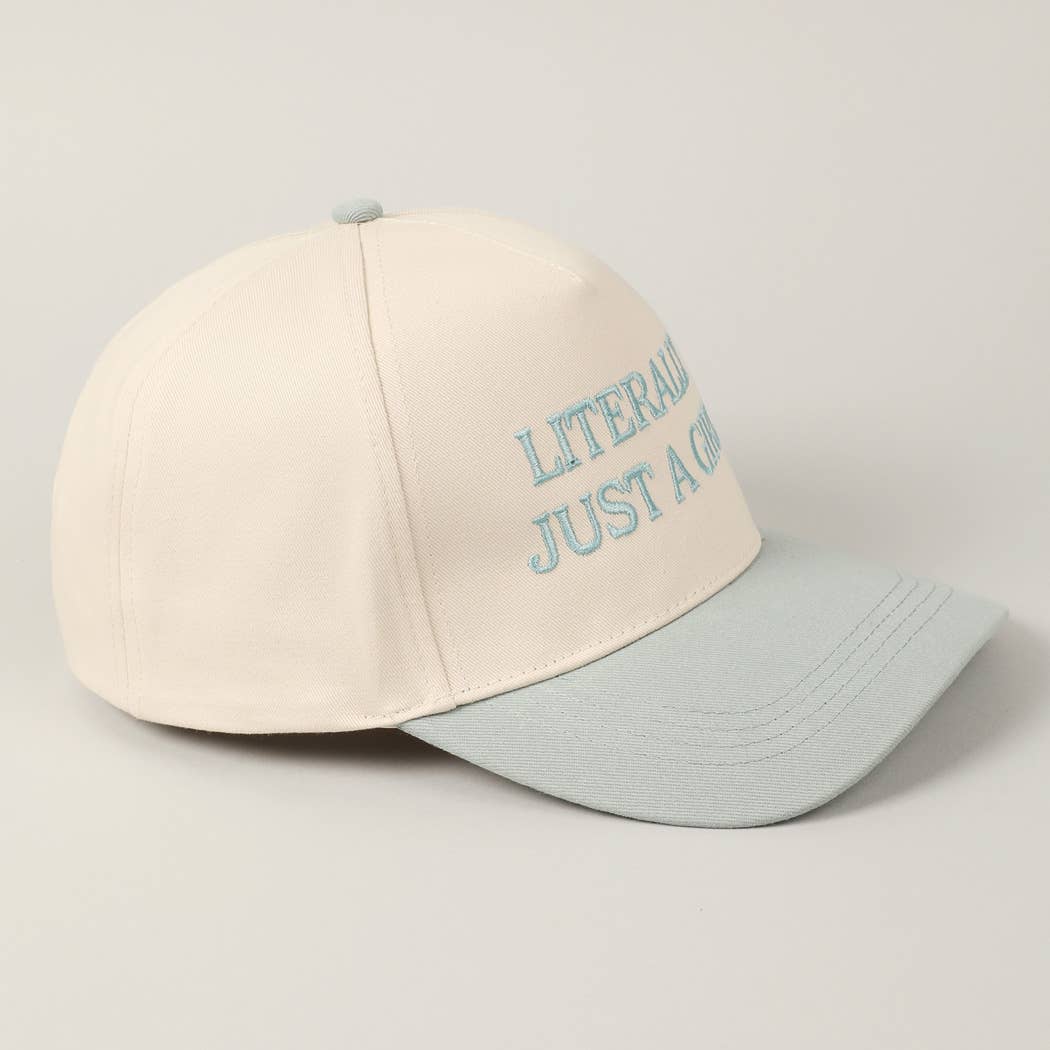 Literally Just A Girl Embroidery Two Tone Trucker Hat