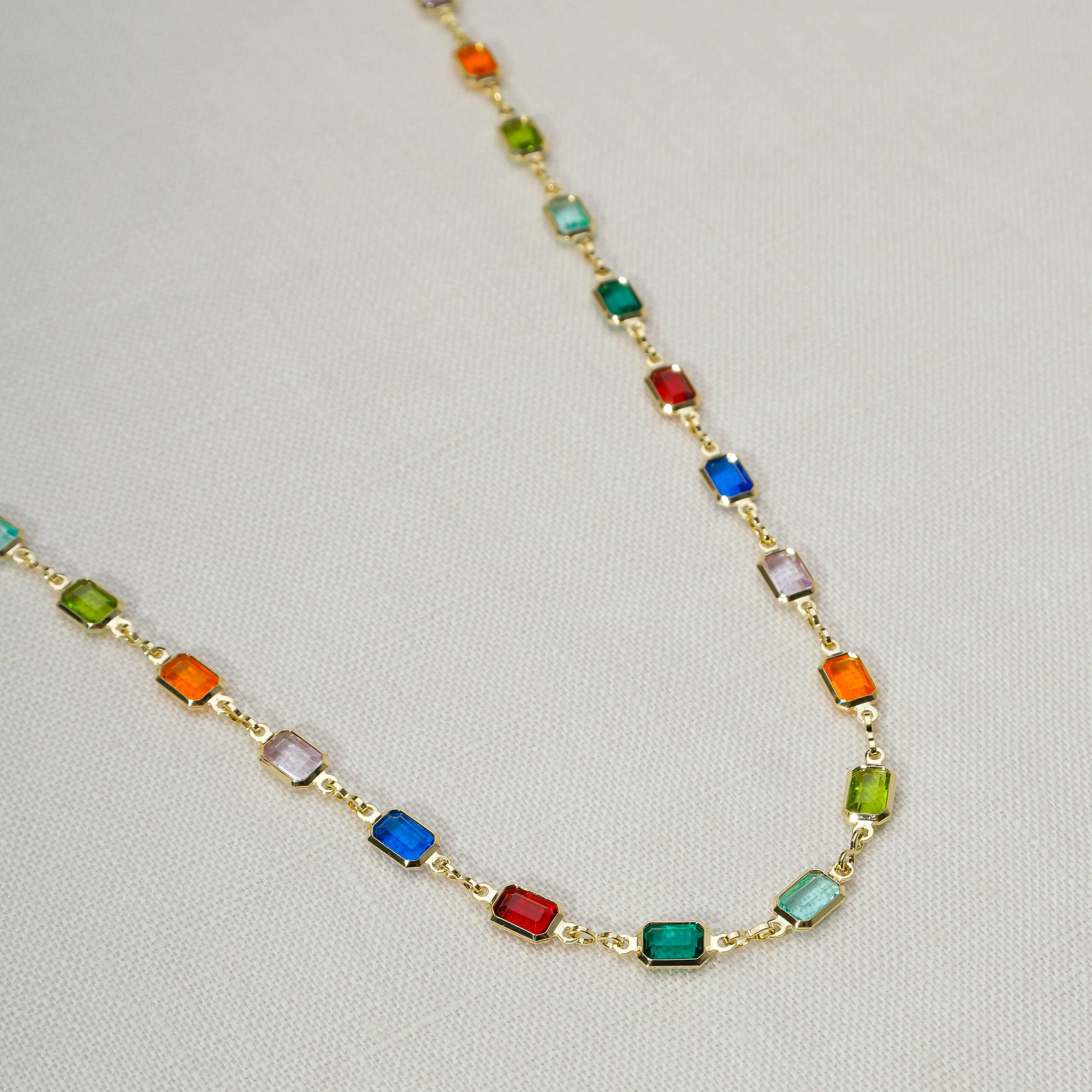18k Gold Filled Multicolor Necklace