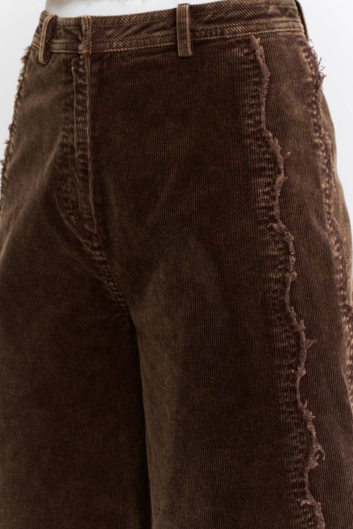 Harley Wide-Leg Corduroy High-Rise Scalloped Trousers