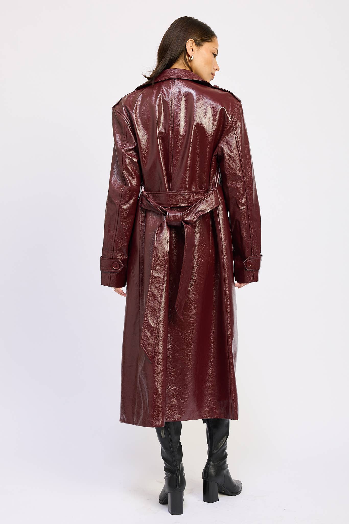 Neo FAUX LEATHER TRENCH COAT