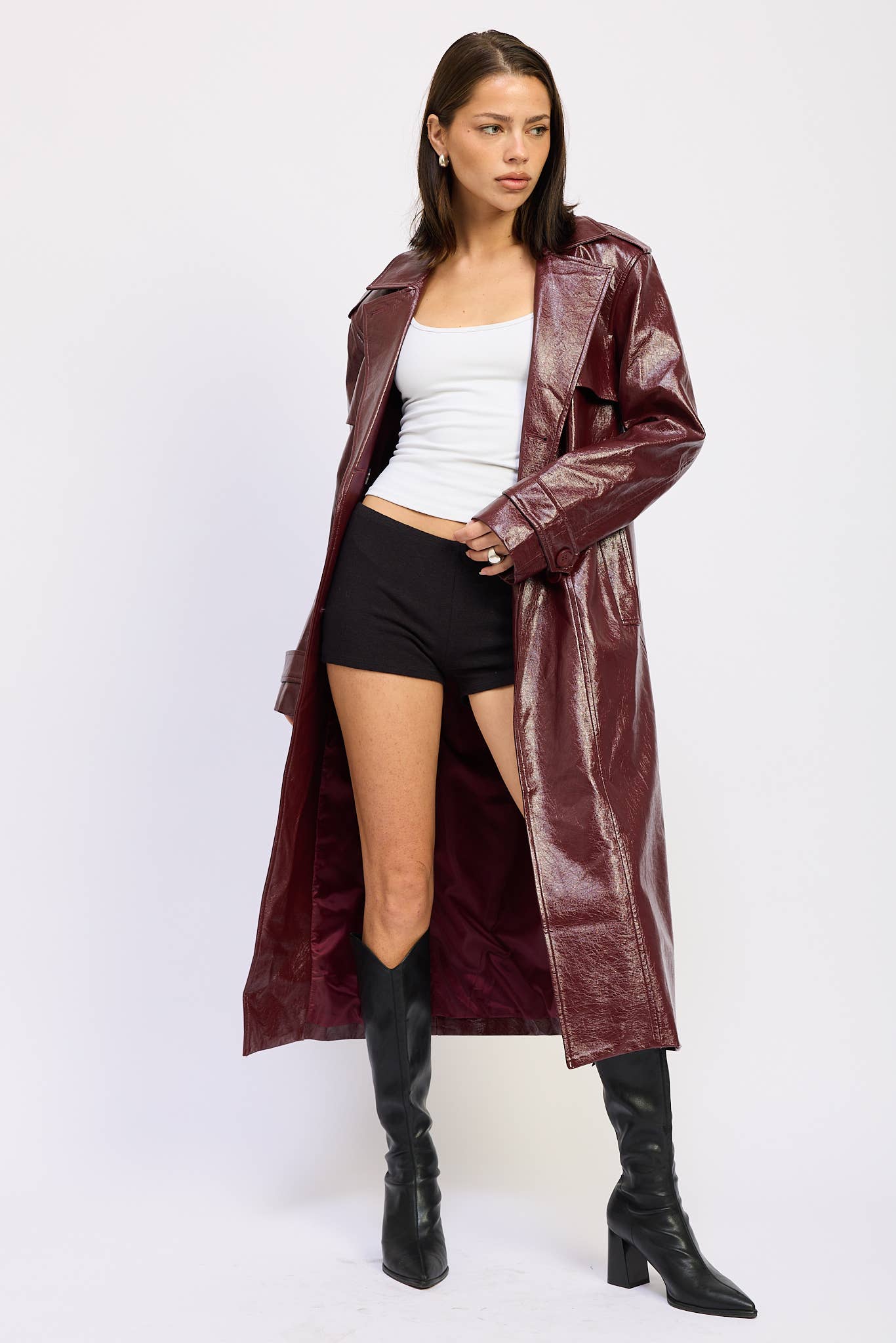 Neo FAUX LEATHER TRENCH COAT